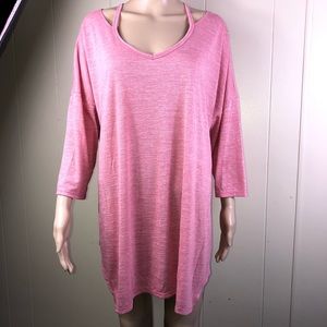Terra & Sky dusty rose top size 14w